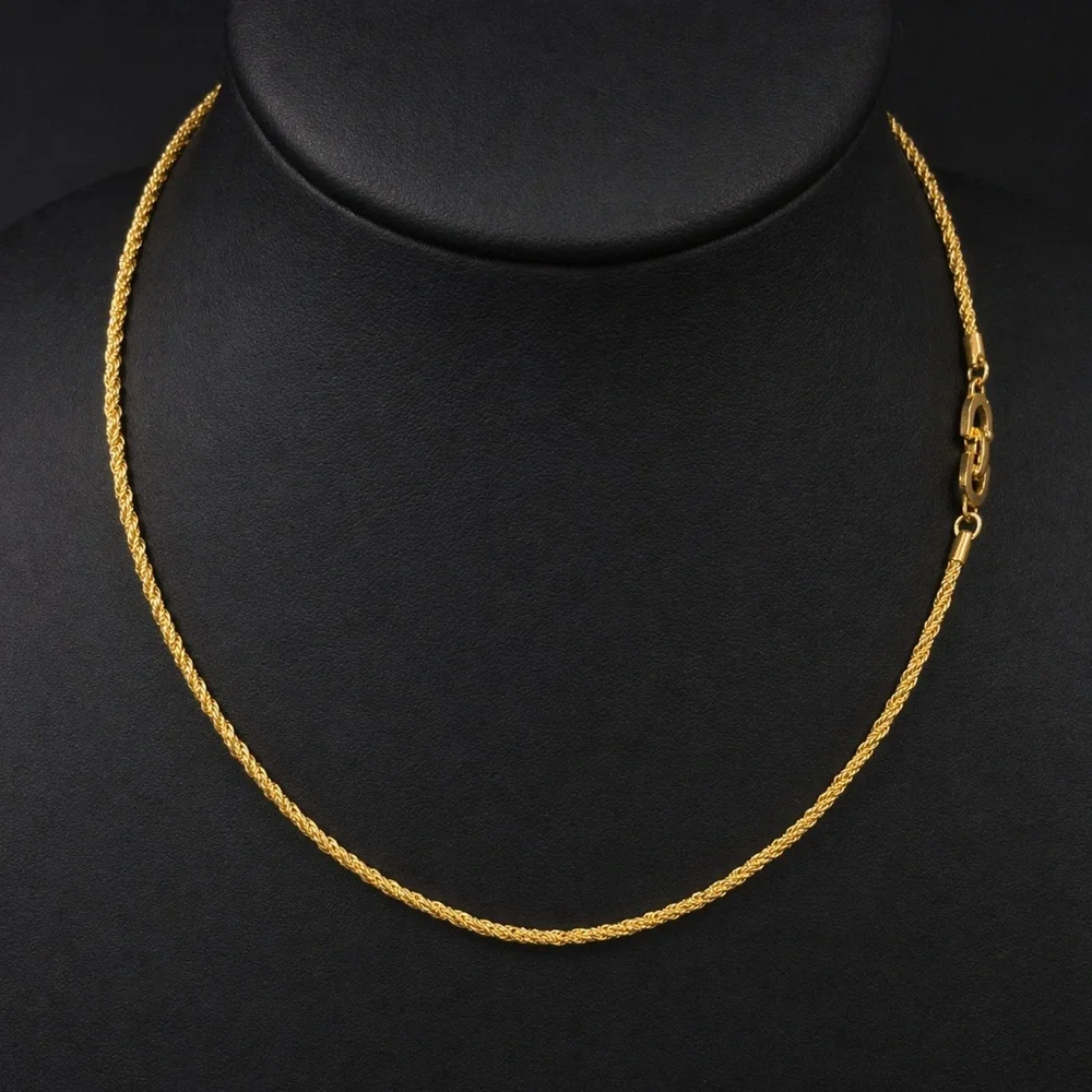DIOR Twisted Rope Gold Plated Necklace with CD Signature Interlocking Clasp - Picture 9 of 10